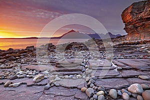 Sunset at the beach of Elgol, Isle of Skye, Scotland