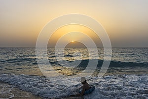 The sunset on the Beach , Island of Lefkada