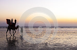 Sunset at Beach of Karachi