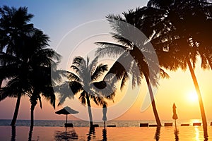 Sunset on the beach. Koh Chang