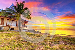 Sunset on the beach of Koh Kho Khao island photo