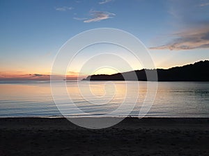 Sunset at beach, La Jolla Resort, Bagac, Bataan, Philippines photo