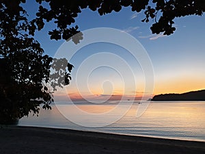 Sunset at beach, La Jolla Resort, Bagac, Bataan, Philippines photo