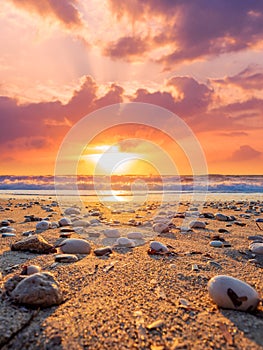 Sunset at the beach in Lefkas