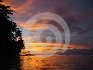 Sunset in a beach of Mentawai islands, Indonesia