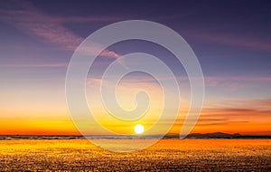 Sunset beach in Myanma