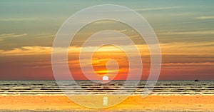 Sunset beach in Myanma