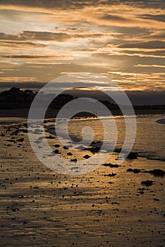 Sunset on beach, North Berwick