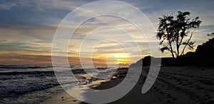 Sunset at the beach in Ohau Hawaii