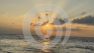 Sunset at a Beach at Omadhoo Island, Maldives