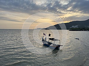 Sunset and beach in Penang island Malaysia