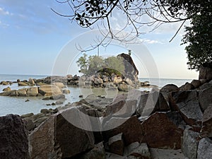 Sunset and beach in Penang island Malaysia