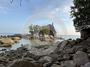 Sunset and beach in Penang island Malaysia