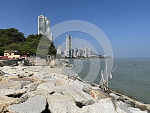 Sunset and beach in Penang island Malaysia