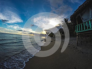 Sunset at the beach in Samoa