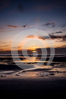 Sunset from a beach in Scotland