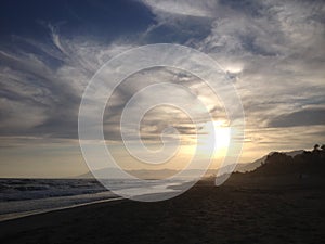 Sunset in a beach