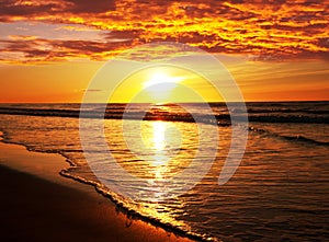 Sunset beach in thailand photo