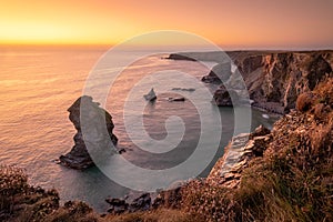 Sunset at Bedruthan Steps, Cornwall