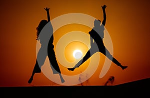 Sunset behind the Friends