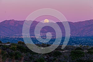 Sunset Behind Mountain Range