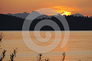 Sunset at Fritz Cove on Douglas Island, Alaska photo