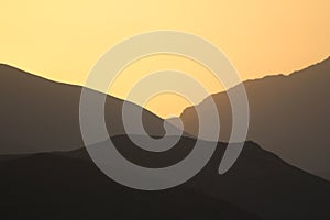 Sunset behind the mountains