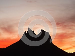 Sunset behind Tetakawi mountain - San Carlos, Mexico. photo