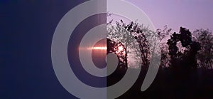 Sunset behind the wall