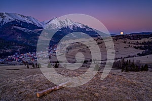 Sunset with the Belianske Tatras in the background