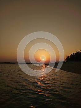 Sunset in Beras Basah Island Bontang photo
