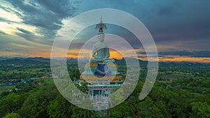 sunset at big Buddha of Wat Nong Hoi