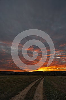 Západ slnka v Bielych Karpatoch, Slovensko