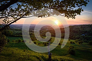 Sunset from Birdlip hill Gloucestershire