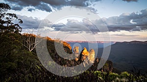 Sunset at the Blue Mountains in New South Wales, Australia