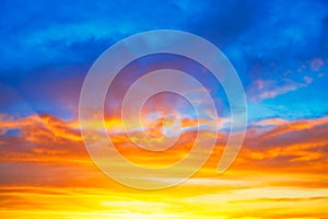 Sunset blue orange sky