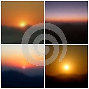 Sunset blurred backgrounds