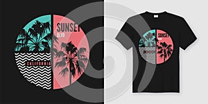 Sunset Blvd California t-shirt and apparel trendy design with pa