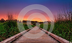 Sunset boardwalk