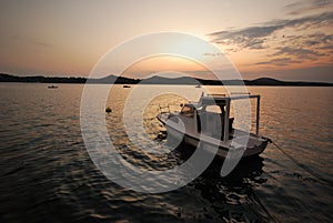 Sunset and a boat