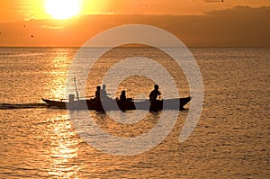 Sunset boat