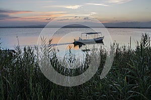 Sunset with boat