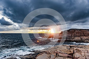 Sunset on the Bohuslan archipelago, photo