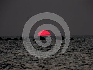 Sunset at Bondo Beach Jepara, Indonesia