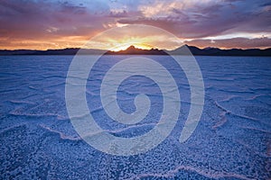 Sunset at Bonneville Salt Flats