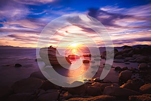 Sunset at Bonsai Rock, Lake Tahoe, Nevada