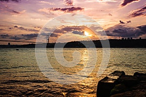 Sunset On The Bosphorus Bridge photo