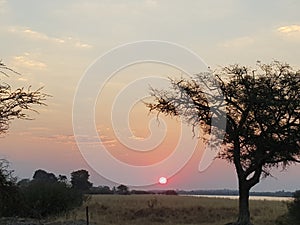 Sunset in Botsuana