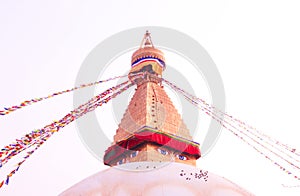 Sunset at the boudhanath stupa kathmandu nepal