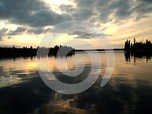 Sunset in boundary waters